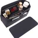 Doxo Purse Organizer Insert Handbag&Tote Large with Zipper Bag in Bag Fit Speedy 30 and Neverfull PM/Saint Louis PM & Base Shaper 2pc Set(Large-Black-Combination)