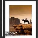 A PLUS MAX 8x10 Picture Frame Set of 2, Black Engineered Wood Frame for 8 x 10 Inch Picture Poster Photo, Light Weight 8 by 10 Frame with Wood-grain for Wall - 2 Pack/Black/8"x10"
