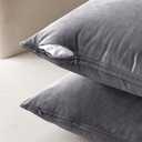 MIULEE Dark Grey Velvet Throw Pillow Covers 20x20 Soft Decorative Solid Square Cushion Cases Pack of 2 Modern Luxury Home Decor for Couch, Sofa, Bedroom