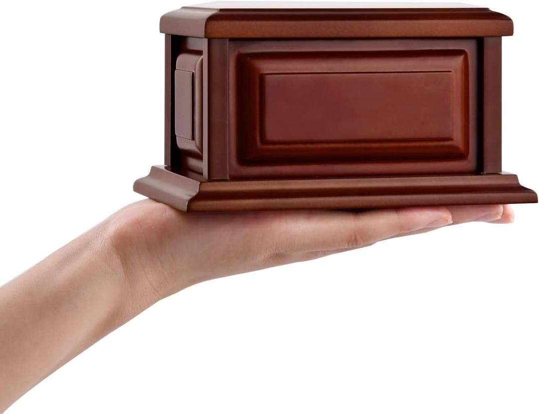 MAKEY'S Extra Small Keepsake Urns for Human Ashes, Professional Wood Urn for Ashes, Cremation Urn for Funeral (CherryKeepsake)