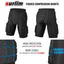 Surlim 5-Pad Football Compression Girdle/Shorts, Football Padded Shorts, Football Girdle Hip and Thigh Protector XL