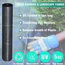 Snail 6ft x 300ft Weed Barrier Landscape Fabric Premium 5oz Pro Heavy Duty Ground Cover Anti-Weed Gardening Mat High Permeability Easy Setup Commercial Outdoor Weed Mat