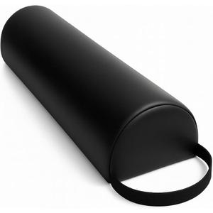 Half-Round Bolster Pillow for Massage and Yoga, High-Density Support Cushion for Neck, Knees, Back & Ankles, Black, 17.8''L x 8''W x 4.7''H