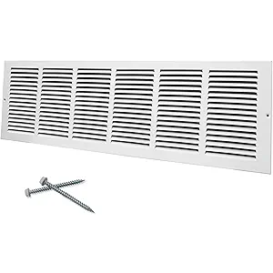 30"W x 8"H [Duct Opening Size] Steel Return Air Grille, Air Return Vent Cover for Ceiling and Sidewall - HVAC Air Vent Covers - [Outer Dimensions: 31.75"W x 9.75"H]