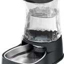 Gardner Pet Automatic Dog Water Dispenser Gravity Stainless Steel Water Feeder, 100% BPA-Free Large Capacity Water Feeding Bowls for Medium & Large-Sized Dogs, Cats, Other Pets -(1 Gallon) (Dark Grey)