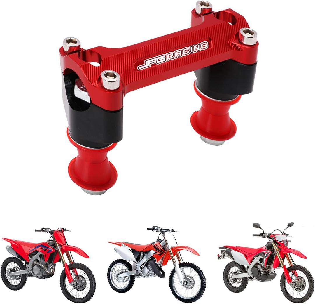 Motorcycle 1 1/8" 28MM Handlebar Risers Handle Bar Mount Clamp CNC for CRF250R 04-23 CRF450R 02-23 CR125R CR250R 00-07 CRF450L 19 CRF450RX 17-23 CRF250X 04-17 CRF450X 05-23 Dirt Pit Bike (red)