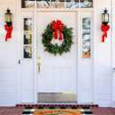 Geelin 2 Pcs Christmas Door Mat Xmas Front Doormat Black and White Buffalo Checkered Rug Decorative Christmas Tree Imitation Coir Welcome Floor Mat Layering Rug for Front Door(Red Truck)