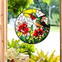 Hummingbird Stained Glass Window Hanging,Colorful Butterfly Suncatcher for Window Home Decor Mother's Day Birthday Gifts for Women, Men, Wife, Aunt, and Mom 7.8 in