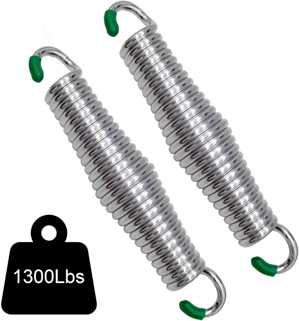 Porch Swing Springs Heavy Duty - 1300Lbs Hammock Chair Spring,Hanger Ceiling Mount Spring (Silver)