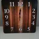 Britimes Square Wall Clock Silent Non-Ticking Battery Operated Clock 12 Inch, Vintage Rustic Brown Abstract Home Decor for Living Room, Bathroom, Bedroom, Kitchen, Office and School