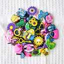 100 Pcs Different Shoe Charms for Clog Shoe Decoration, Cute Animal Flowers Charms for Girls Boys Teens Adults, Cartoon Charm for Shoes Accessories Bracelet Wristband Party Favors