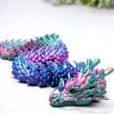 3D Printed dragon toys with eyes,Flexible Realistic Articulated Knight Fidget Toys,Mystery Figurines Gifts for Easter Basket Stuffers,Executive Desk Dcor and Festival Collectible (17.72inch)