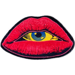 Interesting Red Lip Devil Eye Shape Plush Rugs Lovely Bedroom Comfortable Home Decoration Door Mat Cartoon Bathroom Absorbent Bath Mat Indoor Carpet Kitchen Non-Slip Mats, 31.5x19.5