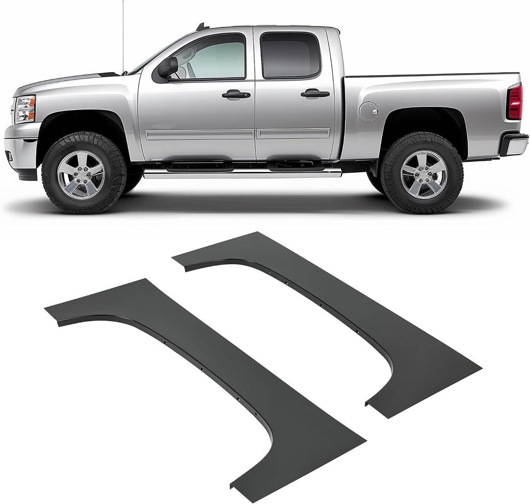 Kojem Wheel Arch Repair Panel Compatible with 2007-2014 Chevy Chevrolet Silverado 1500 2500HD 3500HD Truck Bed Upper Wheel Arch Patch Quarter Panels Black Steel Driver & Passenger Side