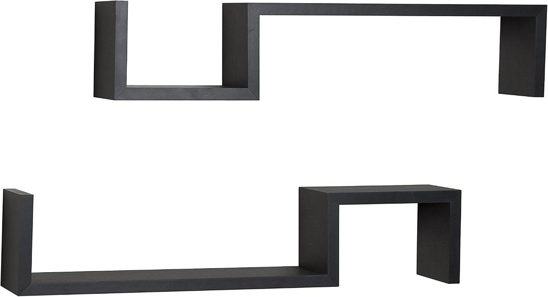 Danya B. YU017BK Wall Mount Shelves, Black, 4.75 x 22.5 x 4 inches