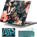 DONGKE for M4 MacBook Air 13.6 Inch Case 2025 2024 2023 2022 Model A3240 A3113 A2681 M3 M2 Chip, Plastic Hard Shell Case Cover with Touch ID for MacBook Air 13 Inch M4 - Painted Florals