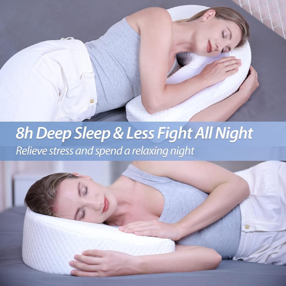 Pillow for Side Sleeper Body Pillow for Adults Memory Foam Pillow with U-Shaped Contoured Support for Neck, Back, and Shoulder Pain Relief with Removable Washable Cover