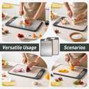 Stainless Steel Cutting Board, Non Toxic Cutting Board for Kitchen Double Sided Food Grade, Chopping Board for Meat/Vegetables, Kitchen Gifts Easy to Clean 2025 New Upgrade Large Size (16"L x 11"W) (Dark Gray)