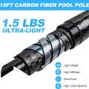 DOBEN Carbon Fiber Pool Pole, Telescopic Lightweight Pool Pole, Telescoping Swimming Pool Cleaning Pole, Professional Poles for Skimmer Net, Brush, Vacuum Head 15FT