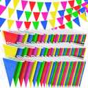 450 Pcs 787Ft Durable Nylon Pennant Banner Flags Rainbow Garland Bunting for Weddings, Easter, Birthdays, Back-to-School Safty Warning & Outdoor Party Decor, Campus Events,Christmas Decor Banners