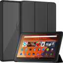 Trifold PU Leather Tablet Protective Case with Dual Angle Stand and Auto Wake/Sleep Function, Incompatible with TCL Nokia -Black