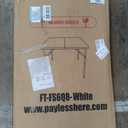 FDW 34" Folding Card Table Plastic, Portable Square Height, Perfect for Party and Parties Backyard Events, White