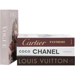 Luxe Large | 4 PCS Faux Decorative Books for Home Decor | Not Real Books (Cardboard Boxes) | Coffee Table, Bookshelf & Shelf Styling Display Props for Living Room, Office