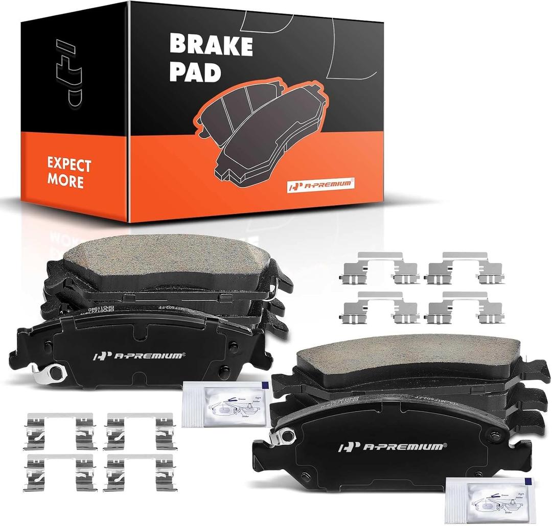A-Premium Front and Rear Ceramic Disc Brake Pads Set Compatible with Select Cadillac, Chevy and GMC Models - Escalade, Escalade ESV/EXT, Avalanche, Silverado 1500, Tahoe, Sierra 1500, Yukon