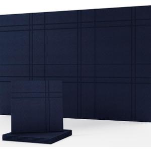 Soundproofing Panels, Decorative Acoustic Wall Art, Sound Absorbing, 6 Pack
23.62 x 23.62 In Each, Covers 72 x 48 In, Recording Studio, Gaming, Office Use, Convenient Installation, Spatial Line Pattern