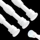 AIZESI Spring Tension Curtain Rods Short Tension Rod (White,18" to 27"-3Pcs)