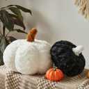Pumpkin Pillow, Fall Decorative Pillows for Couch, Pumpkin Plush Throw Pillows for Bed (Black, 8.6 Inches)