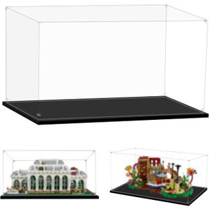 Display Case for Lego 21360 Willy Wonka & The Chocolate Factory or 21353 Botanical Garden, 21.65x11.81x9.84inches (55x30x25cm), Protect Your Collectibles from Dust with a Clear Showcase