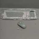 Wireless Keyboard and Mouse Combo, Full-Sized Wireless Keyboard and Adjustable DPI Mouse, 2.4GHz USB Receiver, Silent Keyboard and Mouse for PC, Windows, MAC, Desktop, Laptop (Avocado Green)