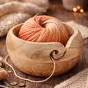 Mothers Day Gifts for Women Wooden Yarn Bowl Knitting Bowl Large Crochet Yarn Holder Handmade Crocheting Accessories and Supplies Organizer 7 x 3 Retirement Birthday Gift For Knitters
