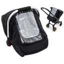 Waterproof Baby Car Seat Cover, Car Seat Rain Cover with Clear Window & Breathable Mesh, Universal Baby Carrier Cover with Support Rod to Prevent Collapse, Lightweight Weather Shield with Storage Bag (Black)