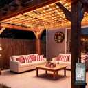 6.6ft x 6.6ft Christmas Net Lights, 160LED Gazebo Mesh Lights Outdoor 8 Modes Timer, Waterproof Connectable String Lights Clear Wire for Bushes Patio Pergolas Garden Holiday Party - Warm White