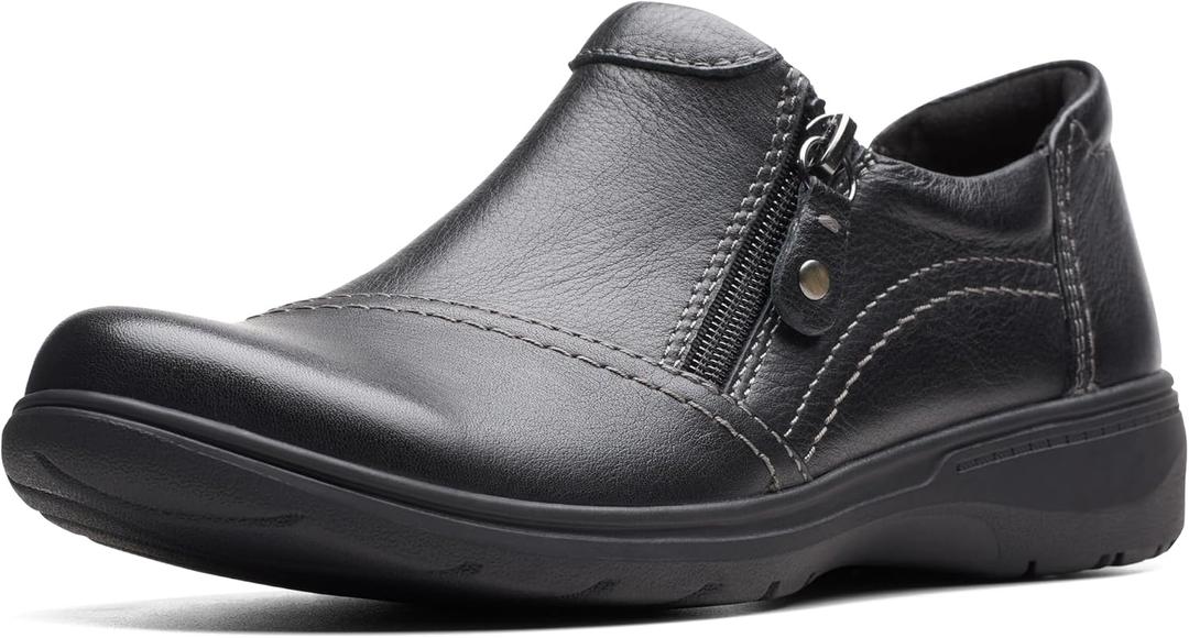 Clarks Black's Carleigh Ray Oxford, Black Leather, 10 Wide US