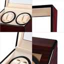 Automatic Watch Winder with 4 Quiet Japanese Motor+ 6 Display Storage Spaces,Luxury Watch Box for Man/Woman's Watches (Wood texture-WW116H)