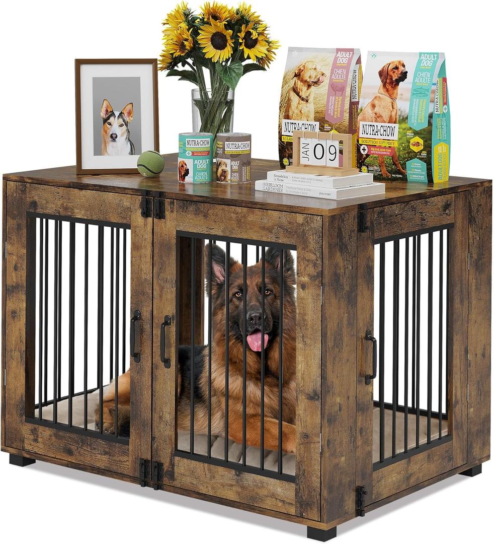 23.6" L Dog Crate Furniture, Stylish Dog Cage for Indoor Use, End Table Wooden Dog Kennel for Small Dogs, Functional and Heavy Duty Dog Kennel Furniture