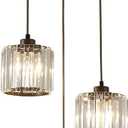 aixialin Contemporary Pendant Light Crystal Glass Suspension 3-Light Metal Hanging Lamps Design E27 Chandelier Lampshade Suitable for Hallways Dining Conference Room Indoor Engineering Flush Mount Light