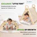 BlueWood Pikler Triangle Set with Cushion - Climbing Toys for Toddlers 9-in-1, Montessori Philosophy Play Jungle Gym with Arch, Ramp, Ladder (Natural Color)