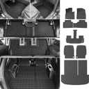powoq Floor Mats Compatible with 2020-2025 Hyundai Palisade Trunk Mat Backrest Mat 7-Seat Cargo Liner Replacement for Hyundai Palisade Accessories (Trunk Backrest Mat+2nd Backrest Mat+Floor Mat)