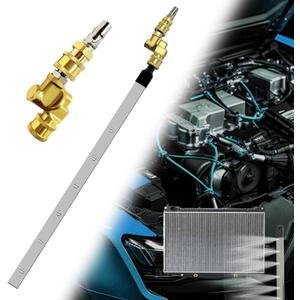 40'' Car Radiator Cleaning Wand, Radiator Cleaner Tool with 25 Fan Nozzle, Power Washer Wand with Dual Connectors, Radiator Pressure Washer Wand for Car Radiator Flushing, Max 4500PSI Pressure Washer