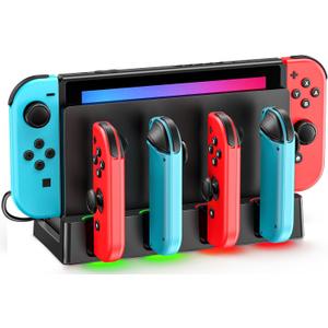 Switch Charging Dock Station with Charging Cable for Nintendo & OLED Game Console, Joycon Charging Dock for Switch, Must Have Joycon Controller Charger Accessories (Switch 1 Model)