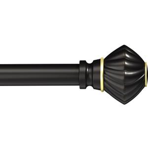 Curtain Rods for Windows 28 to 48 inches, 3/4 inch Diameter Adjustable Length Black Curtain Rod for Bedroom Living Room Decorative Curtain Rod Set with Brackets