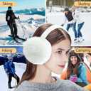 FSTEOE Winter Ear Muffs Women Warm Earmuff Girls Ear Warmers Soft Plush Outdoor Adjustable Ear Cover (White)