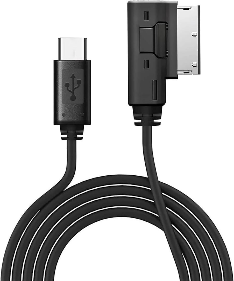 Untvie USB-C to AMI MMI Aux Cable Charging & Audio, for iPhone 16/15 Compatible Audi A4/A6/A8/Q5/Q7 2011-2016, VW CC/Magotan/Tiguan (3.3FT)