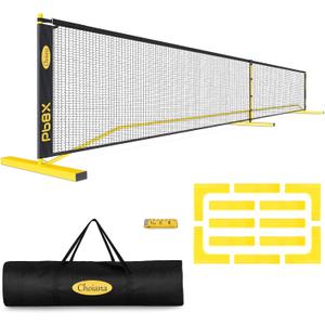 Portable Pickleball Net, Pickle Ball Net Outdoor with 22ft Regulation Size Net, Court Markers, Durable Frame PE Knited Pickleball Practice Net System for Backyard Driveway