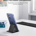 Samsers Foldable Bluetooth Keyboard - Portable Wireless Keyboard with Stand Holder, Rechargeable Full Size Ultra Slim Folding, Compatible iOS Android Windows Smartphone Tablet and Laptop - Black