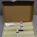 Flameless Waterproof 2.2" x4" 4" 5" 5" 6" 6" 7" 7" Pillar Candles with Remote Control and Timer, LED Battery Operated Plastic Ivory Pack of 8 Outdoor Flickering Warm Light